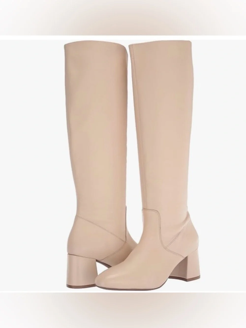 NWOB Seychelles Beige Knee High Block Heel Boots Size 10 - Picture 2 of 16